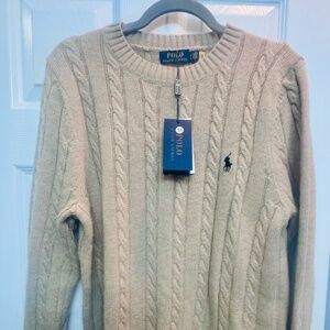 Polo Ralph Lauren Wool Cable Knit Sweater.  New, never worn.NWT.  Men's Medium
